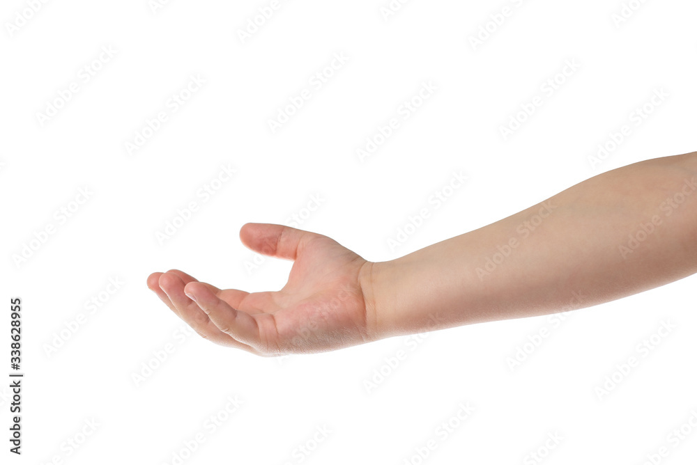 Kid hand holding something on the palm. isolated Kid hand holding something on the palm. isolated