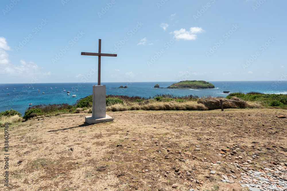 The beautiful view of Sao Jose Island from Capela de Sao Pedro dos Pescadores at Fernando de Noronha, a Unesco World Heritage site, Pernambuco, Brazil The beautiful view of Sao Jose Island from Capela de Sao Pedro dos Pescadores at Fernando de Noronha, a Unesco World Heritage site, Pernambuco, Brazil