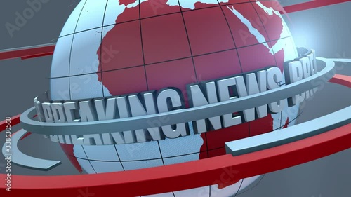 Breaking News opening animation 3d concept. photo