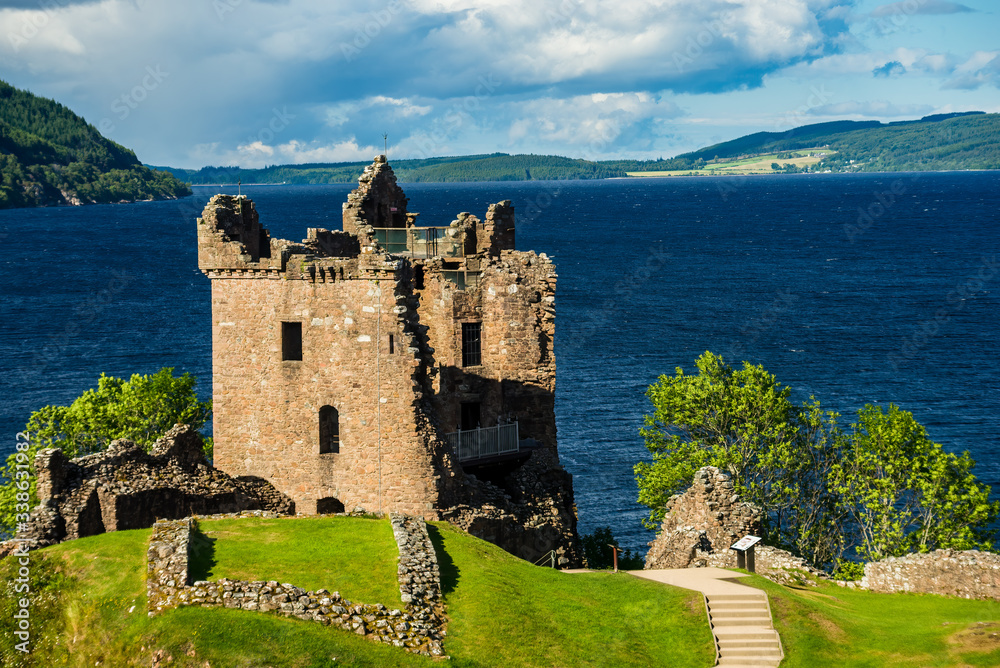 Castle ruins on the shore of Loch Ness