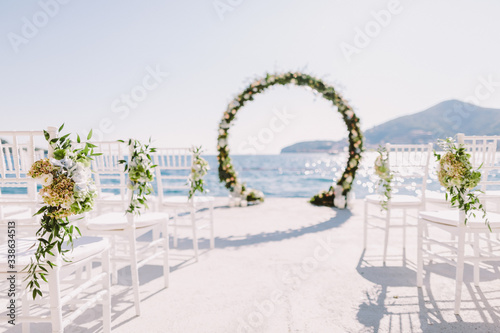 WEDDING ARCH RECEPTION WITH SEA VIEW in Montenegro