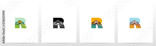 Farm On Letter Logo Design R