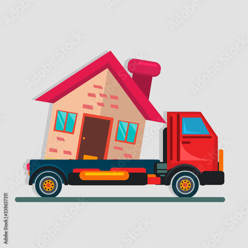 moving home truck concept symbol vector illustration 