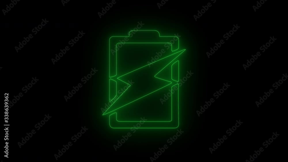 Green battery icon glowing and blinking, full charge with lighting. Royalty high-quality free best stock video footage of green battery, full charge with lighting on black background Green battery icon glowing and blinking, full charge with lighting. Royalty high-quality free best stock video footage of green battery, full charge with lighting on black background