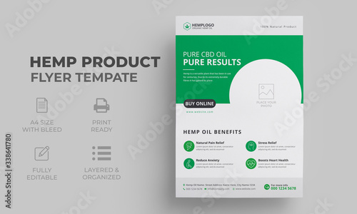 Hemp Product Flyer Template | CBD Oil Flyer	Poster