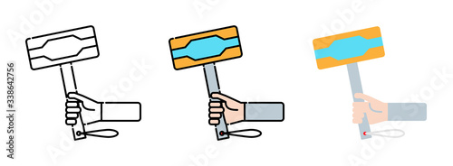 hand holding hammer icon set isolated on white background for web design ,Service concept