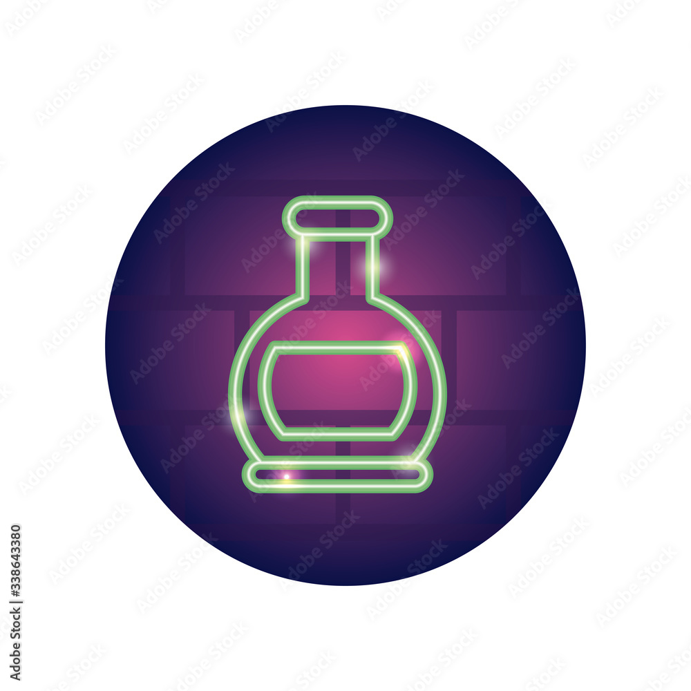 chemical flask icon, neon style chemical flask icon, neon style
