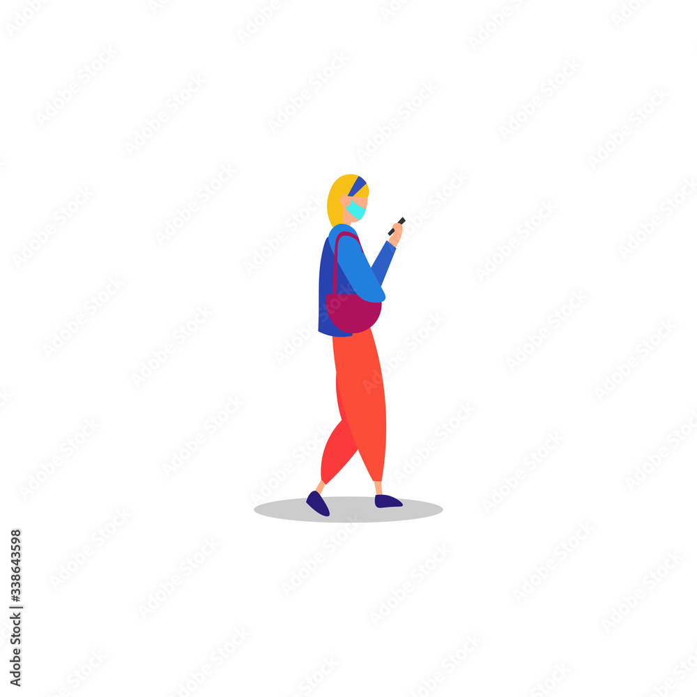 illustration design template for walking people illustration design template for walking people