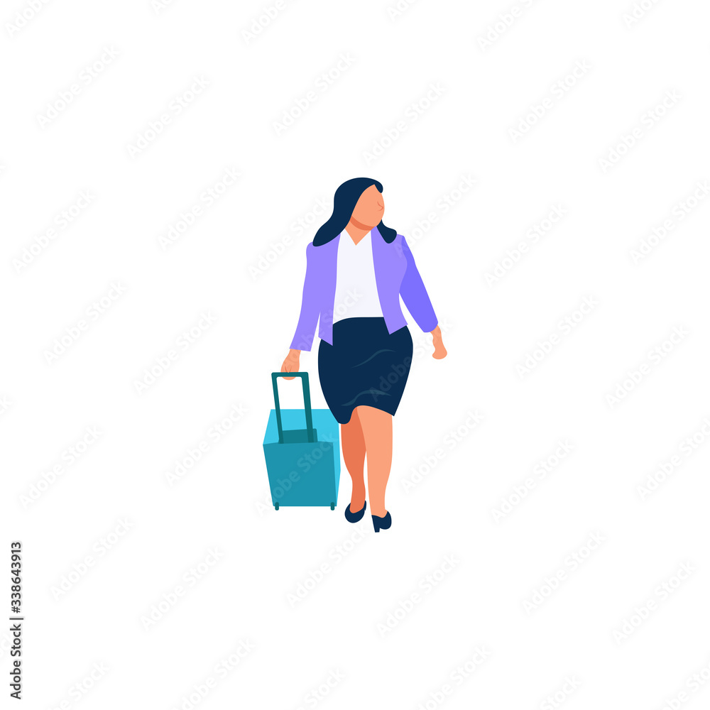 illustration design template of a person with a suitcase