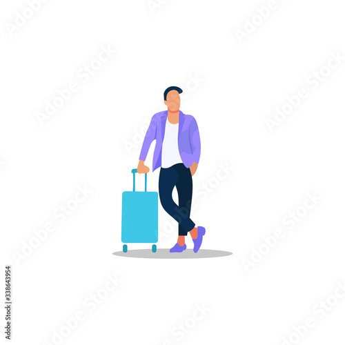 illustration design template of a person with a suitcase
