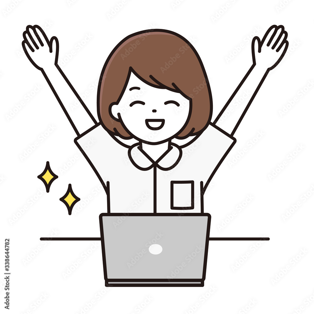 看護師 ナース パソコン イラスト