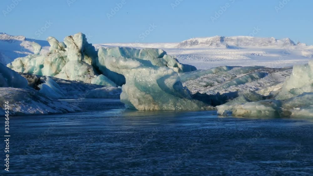 Global warming climate change iceberg floe broken from glacier melting in water Global warming climate change iceberg floe broken from glacier melting in water