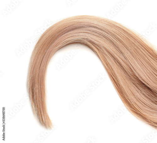 Beautiful blonde hair on white background