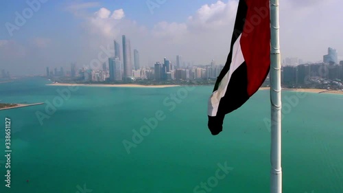 UAE Flag approaching by drone