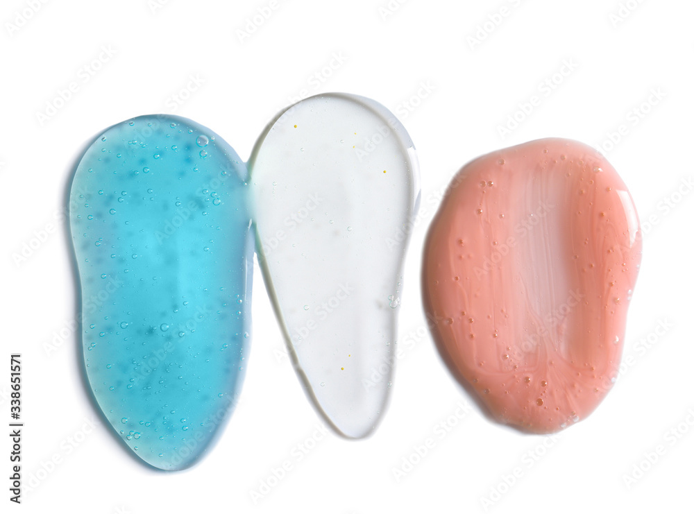 Shower gels on light background Shower gels on light background