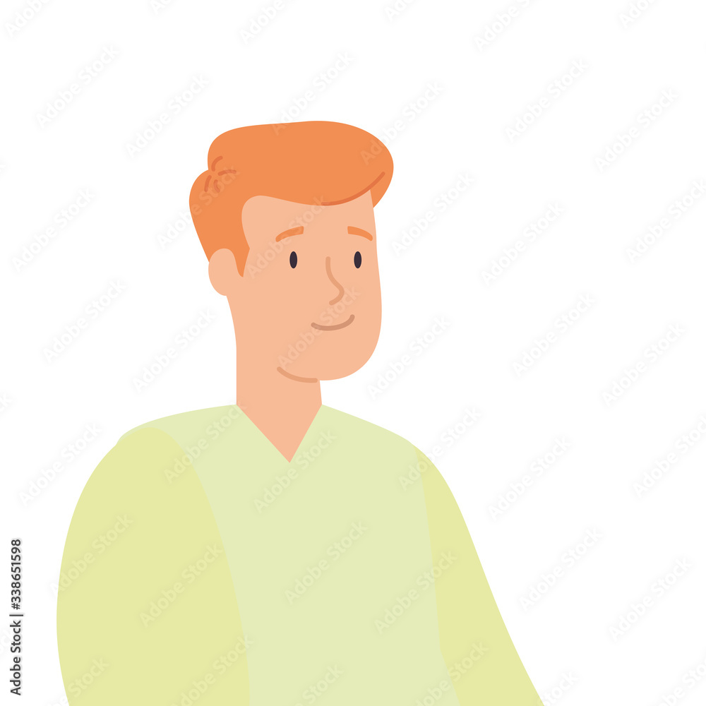 young man avatar character icon vector illustration design