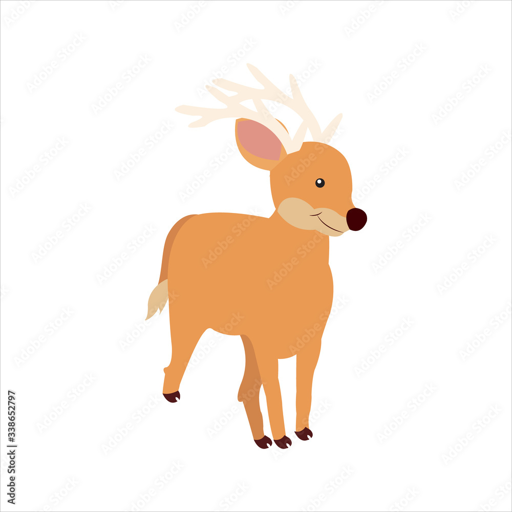 Christmas animal cartoon deer clip art illustration