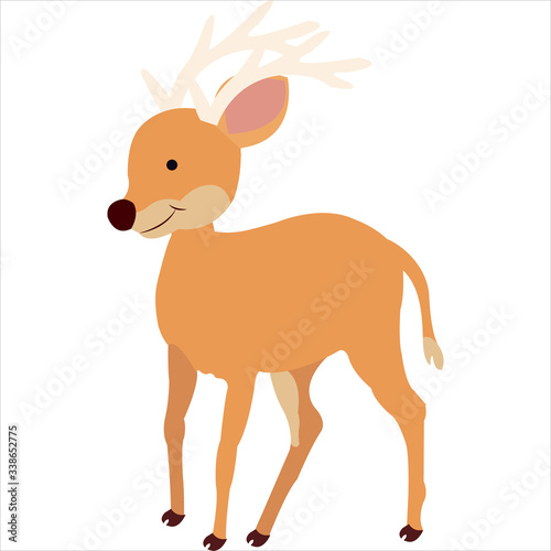 Christmas animal cartoon deer clip art illustration