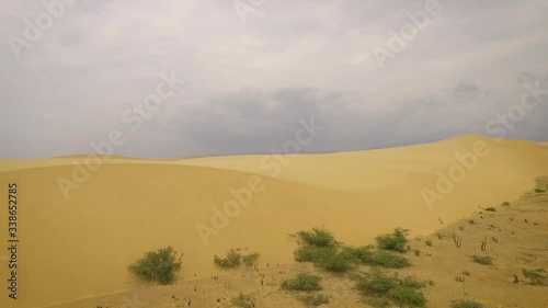 Drone view over a sand dunes in Médanos de Coro, Venezuela photo