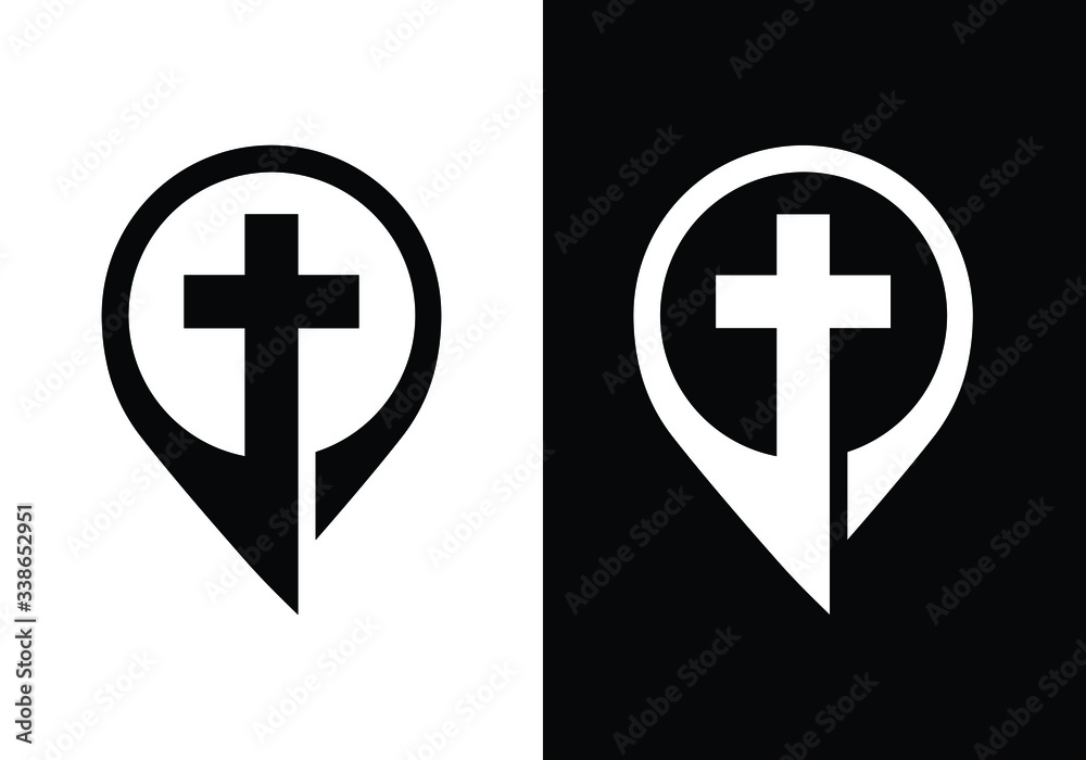 Church logo. Christian sign symbols. The Cross of Jesus Church logo. Christian sign symbols. The Cross of Jesus