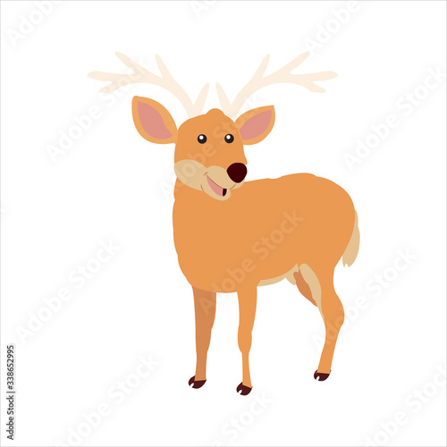 Christmas animal cartoon deer clip art illustration