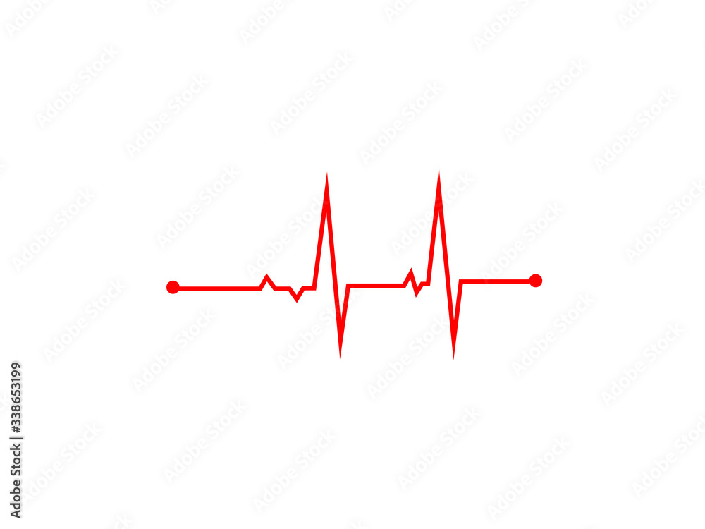 Illustration of heart rhythm or heart wave, Red electrocardiogram or cardiogram lines of heart on white background using for healthcare and medical concept. Illustration of heart rhythm or heart wave, Red electrocardiogram or cardiogram lines of heart on white background using for healthcare and medical concept.