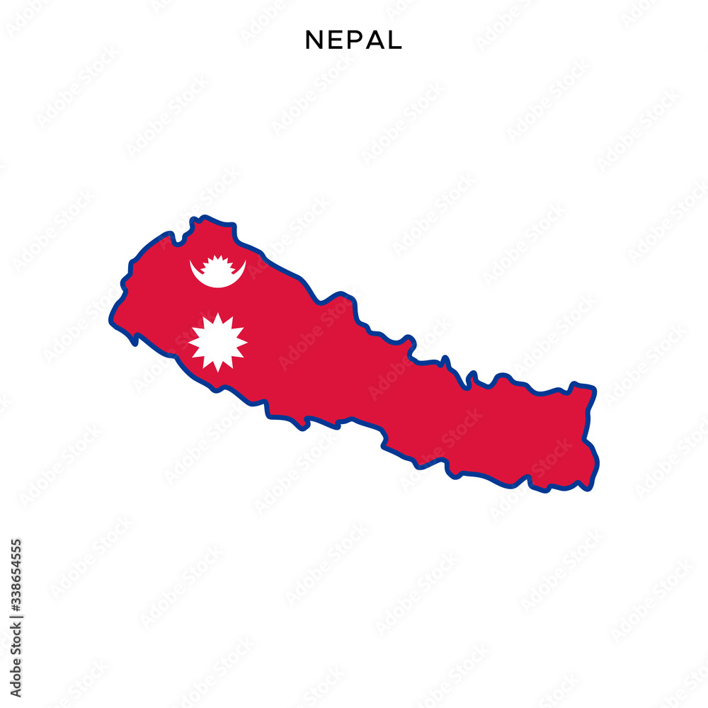 Map and Flag of Nepal Vector Design Template with Editable Stroke Map and Flag of Nepal Vector Design Template with Editable Stroke