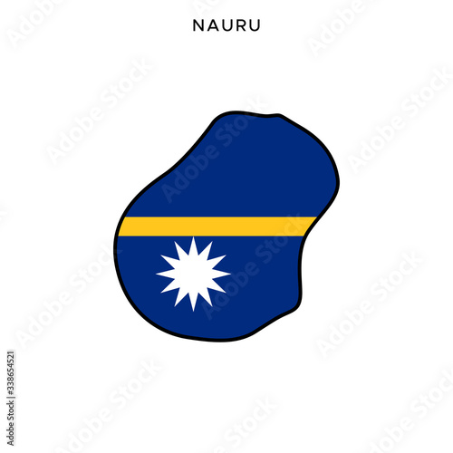 Free Download Map and Flag of Nauru Vector Design Template with Editable Stroke - GFXLoad