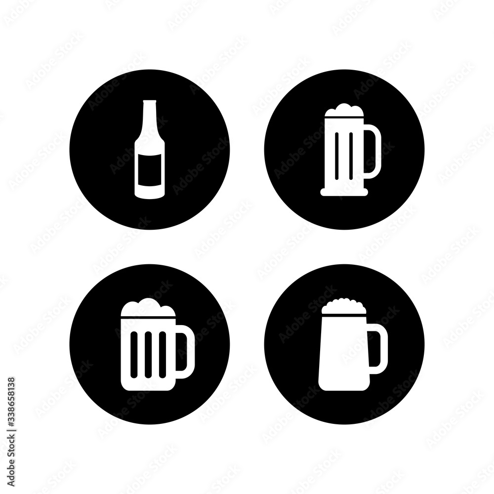 Beer icons set. Beer Icon in trendy flat style Beer icons set. Beer Icon in trendy flat style