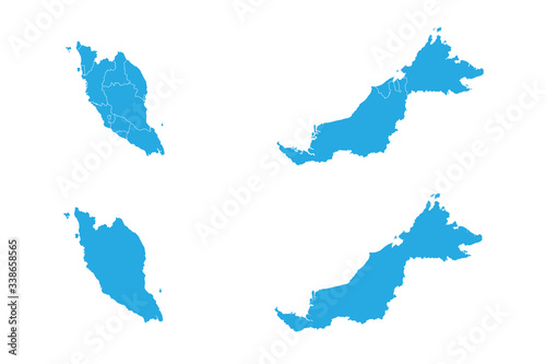 Map - Malaysia Couple Set   Map of Malaysia Vector illustration eps 10.