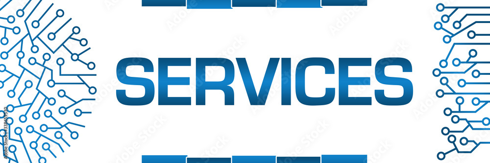 Services Blue Circuit Circular Left Right Banner Services Blue Circuit Circular Left Right Banner