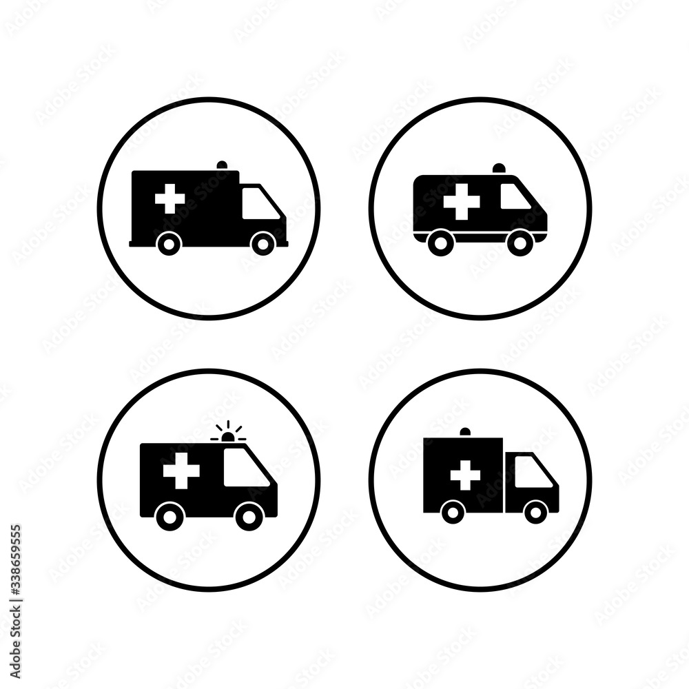 Ambulance Icons set. Ambulance Icon Design Ambulance Icons set. Ambulance Icon Design