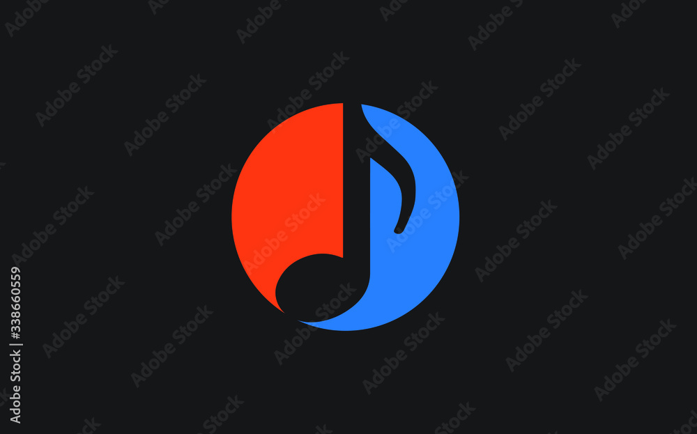 Music Note Icon or Logo Design 