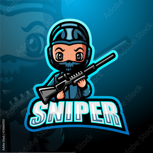 Sniper mascot esport logo design
