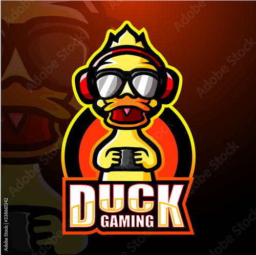 Duck gaming mascot esport logo design