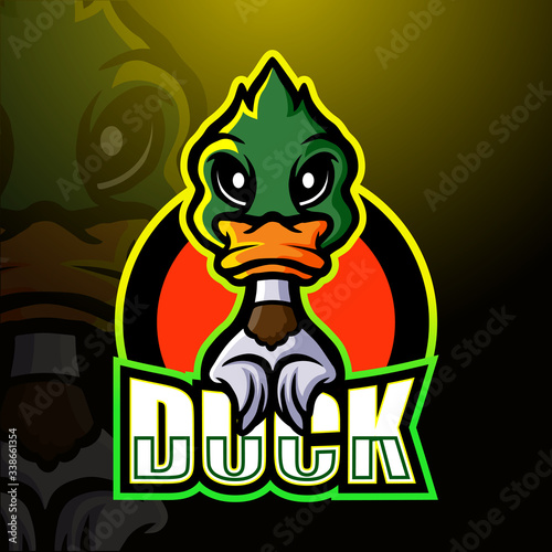 Duck mascot esport logo design