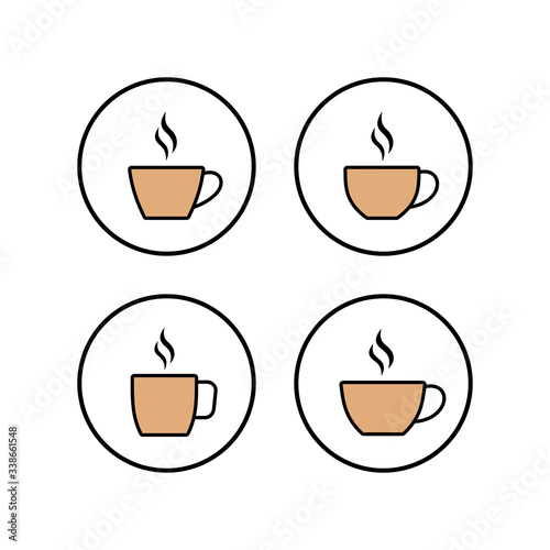 Cup of coffee icons set. Coffee cup icon. Coffee vector icon. Tea
