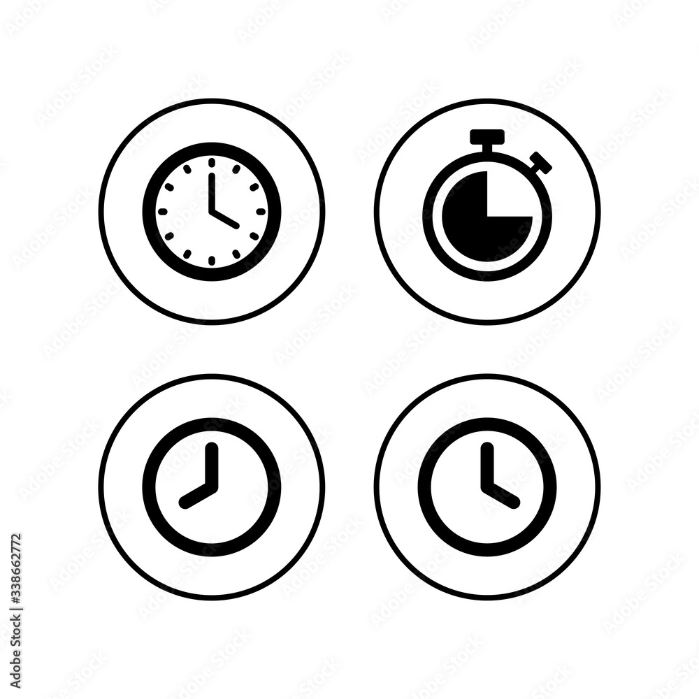 Clock icons set. Time icon vector. Clock vector icon Clock icons set. Time icon vector. Clock vector icon