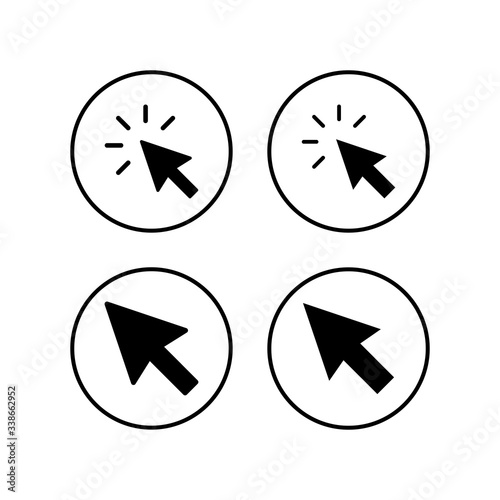 Free Download Click icons set. Cursor icon. Computer mouse click cursor black arrow icons - GFXLoad