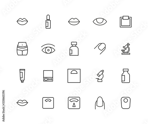 Premium set of beauty line icons.