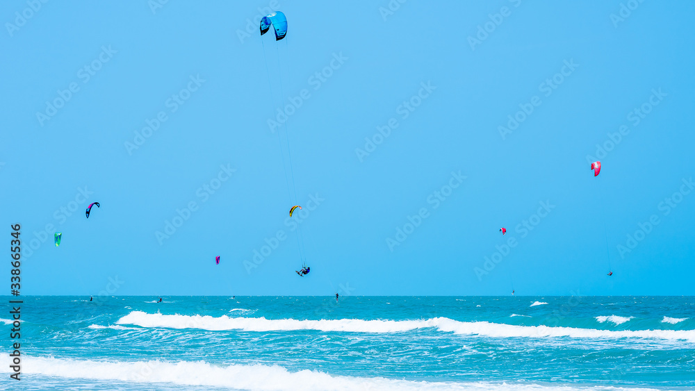 Kitesurfing Thailand Hua hin on a Sunny day Kitesurfing Thailand Hua hin on a Sunny day