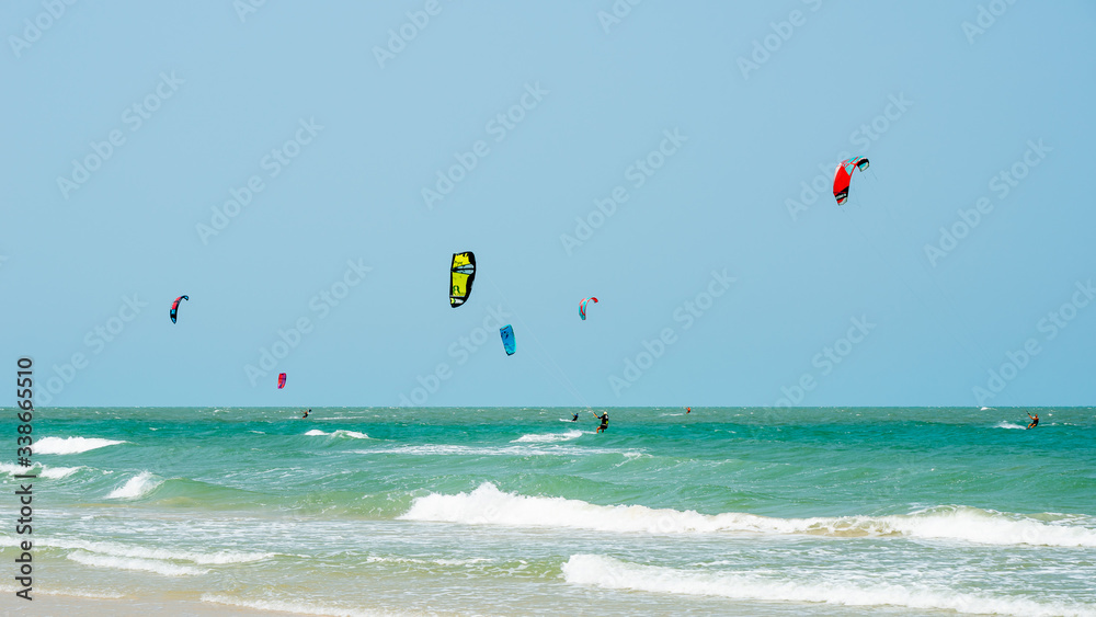 Kitesurfing Thailand Hua hin on a Sunny day Kitesurfing Thailand Hua hin on a Sunny day