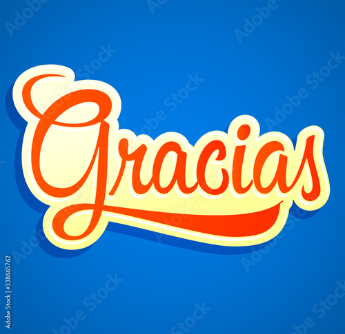 Gracias Thank you Spanish text vector design.