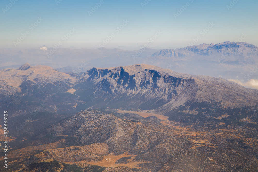 Mountains at the aerial birds view in Turkey 