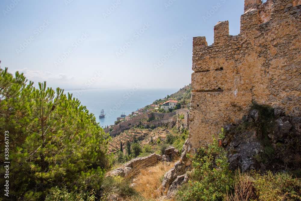 View of the fortress of Alanya Kalesi Turkey