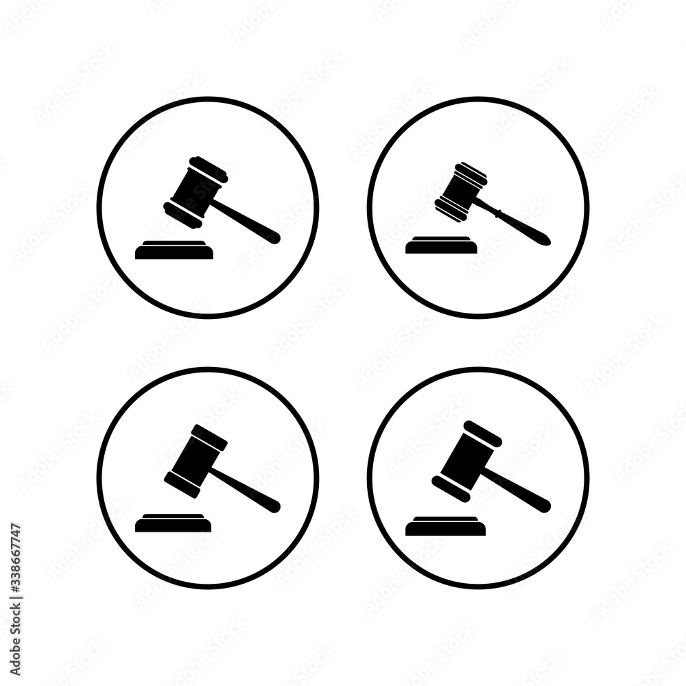 Gavel icons set. Hammer icon vector. Judge Gavel Auction Icon Vector. Bid Gavel icons set. Hammer icon vector. Judge Gavel Auction Icon Vector. Bid
