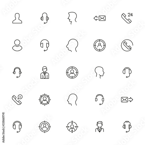 Big set of customer line icons.
