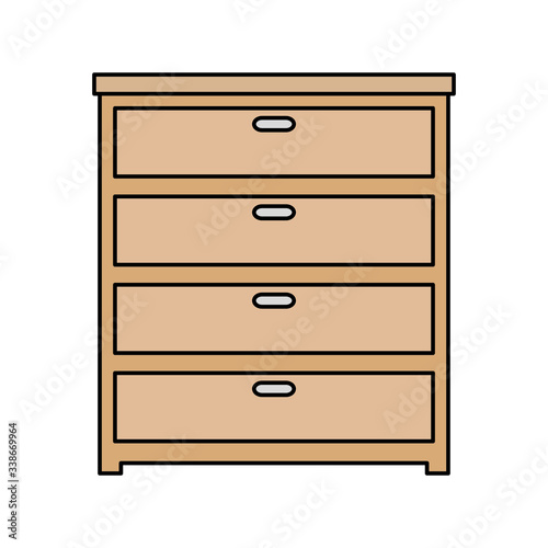 wooden drawer furniture isolated icon vector illustration design