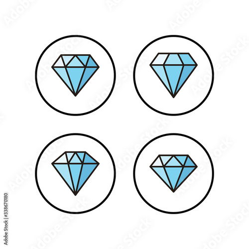 Diamond icons set. Diamond vector icon. Gemstone symbol