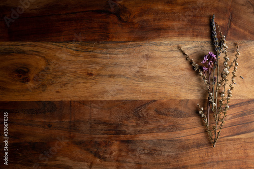 lavender flowers on wooden background